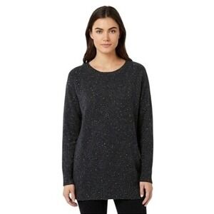 Banana Republic Sweater Womens Small Black Mixed Stitch Hi-Lo Alpaca Wool Soft‎